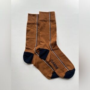 Ganni Tan and Black Casual Socks
